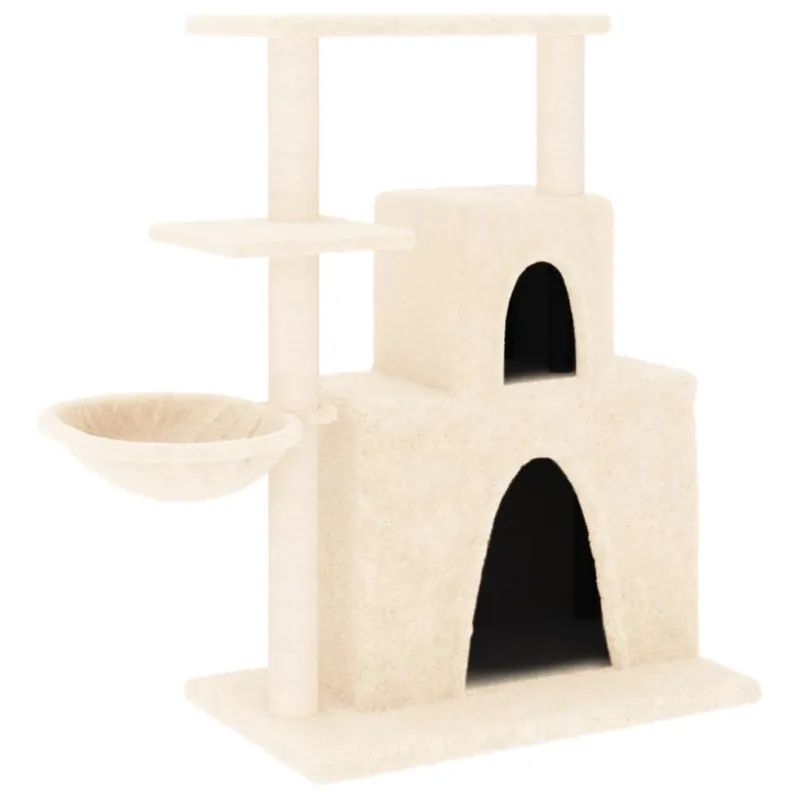 vidaXL Rascador para gatos con postes de sisal color crema 83 cm - Jardín