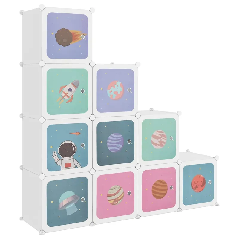 vidaXL Estantería infantil de cubos con 10 compartimentos blanco PP - Bebé