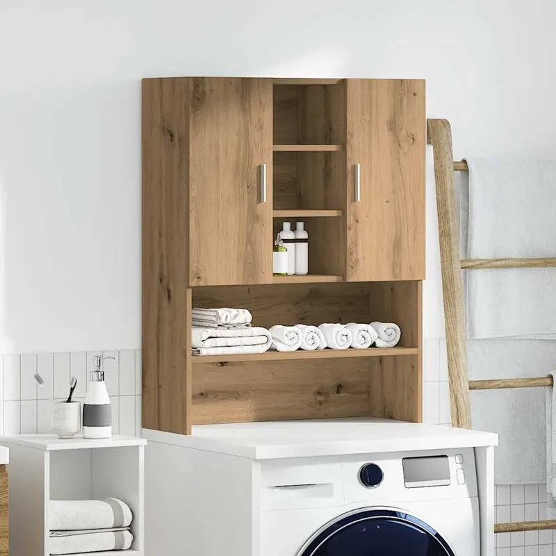 Armario auxiliar Dora 4 estantes + 2 puertas madera 90x70,5x25,5 cm - Baño