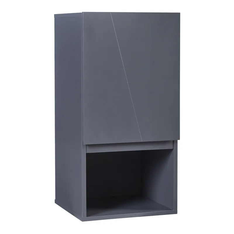 Armario Baño de Pared Overath con puerta MDF 60x30x30cm - Gris [en.casa]
