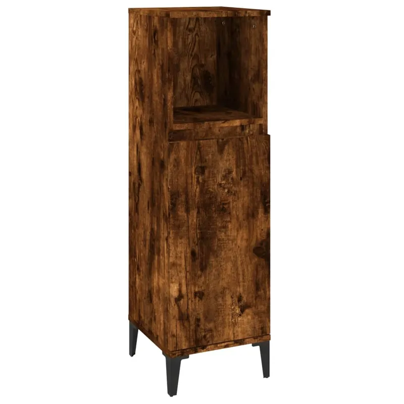 vidaXL Armario de baño madera de ingeniería envejecida 30x30x100 cm