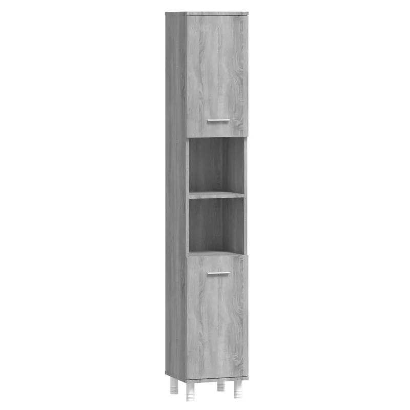 vidaXL Armario de baño madera contrachapada roble ahumado 30x30x179 cm
