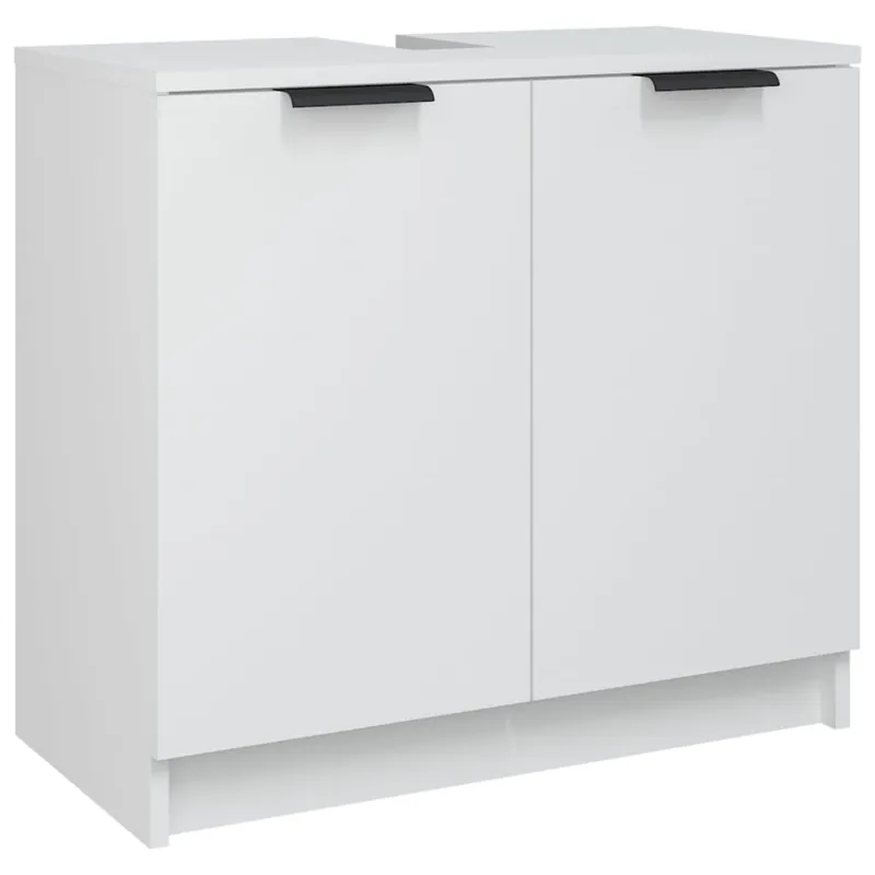 vidaXL Armario de baño madera contrachapada blanco 64,5x33,5x59 cm