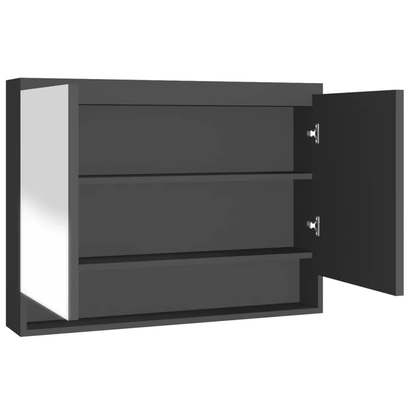 vidaXL Armario de baño con espejo MDF gris hormigón 80x15x60 cm