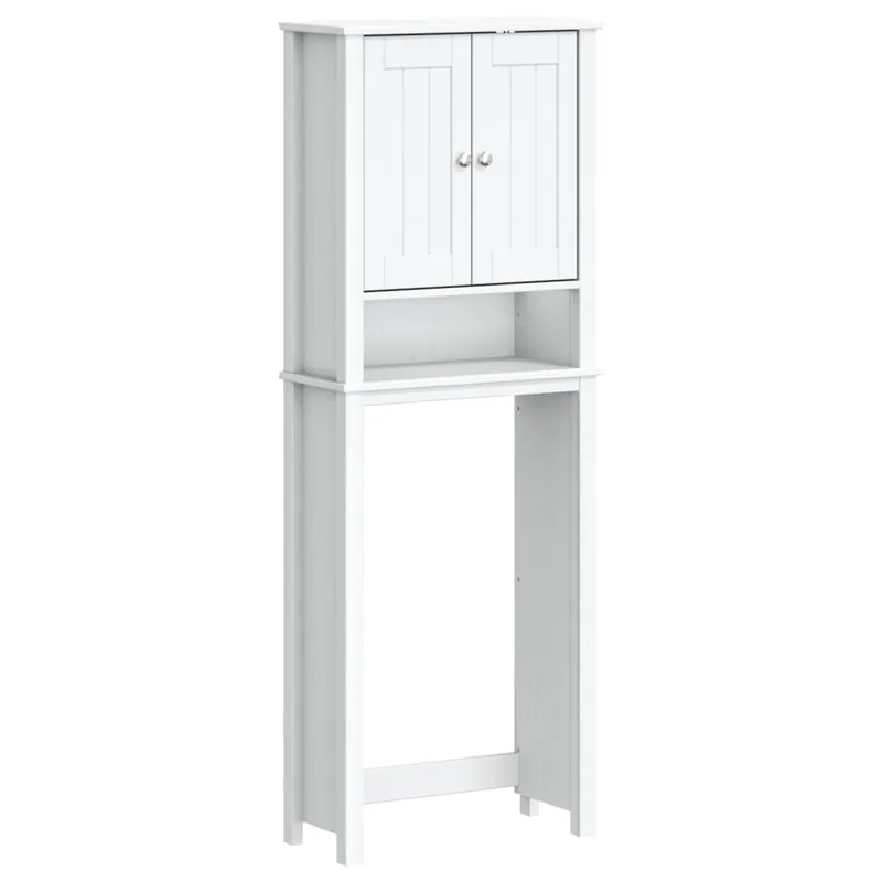 vidaXL Mueble para inodoro BERG madera maciza blanco 60x27x164,5 cm - Baño