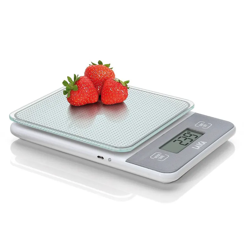 Balanza de cocina electrónica blanca con batería recargable peso máx. 5Kg - Electrodomésticos