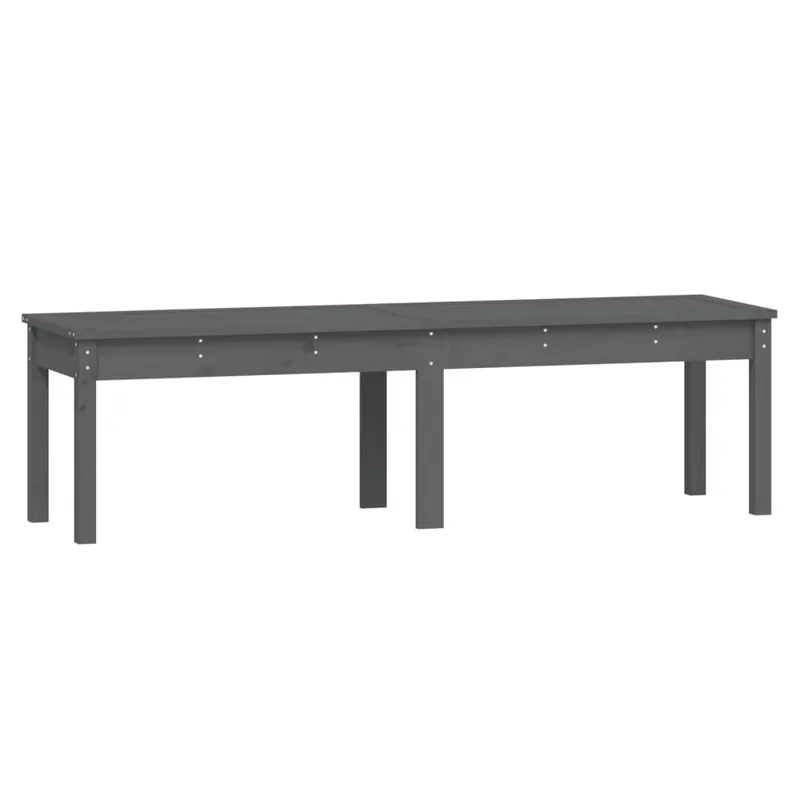 vidaXL Banco jardín de 2 plazas madera maciza pino gris 159,5x44x45 cm