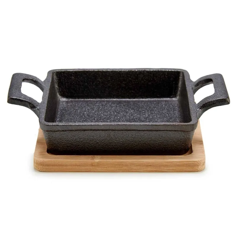 Bandeja cuadrada hierro peq band bambu colección KINVARA - Cocina
