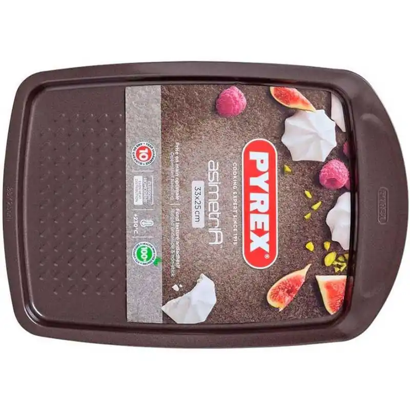 Bandeja para horno Asimetría Pyrex antiadherente inox 25x33 cm - Electrodomésticos