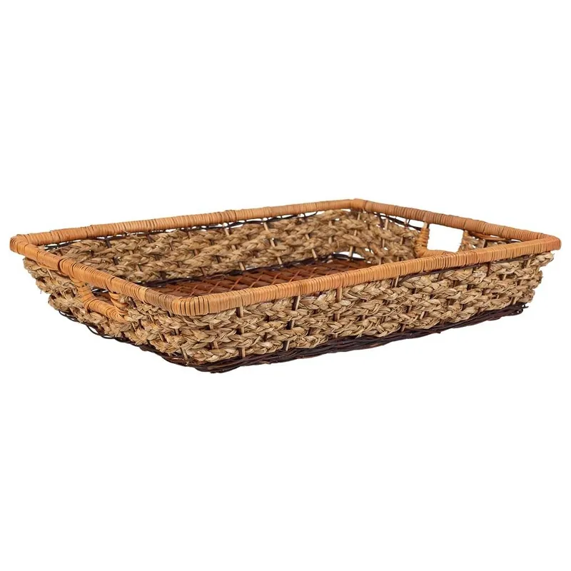 Bandeja Rectangular de cuerda trenzada marrón 50x40x08 - Cocina