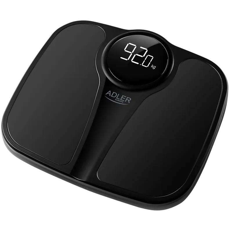 Adler AD8172B Báscula de Baño Digital, Alta Precisión 180Kg, Pantalla LED Apagado Automático, Antideslizante, , Negro - Electrodomésticos