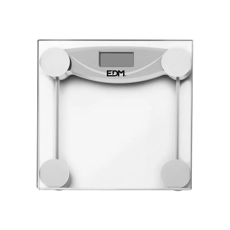 Báscula Digital de Baño EDM 07520 Negro Transparente Cristal 180 kg - Electrodomésticos