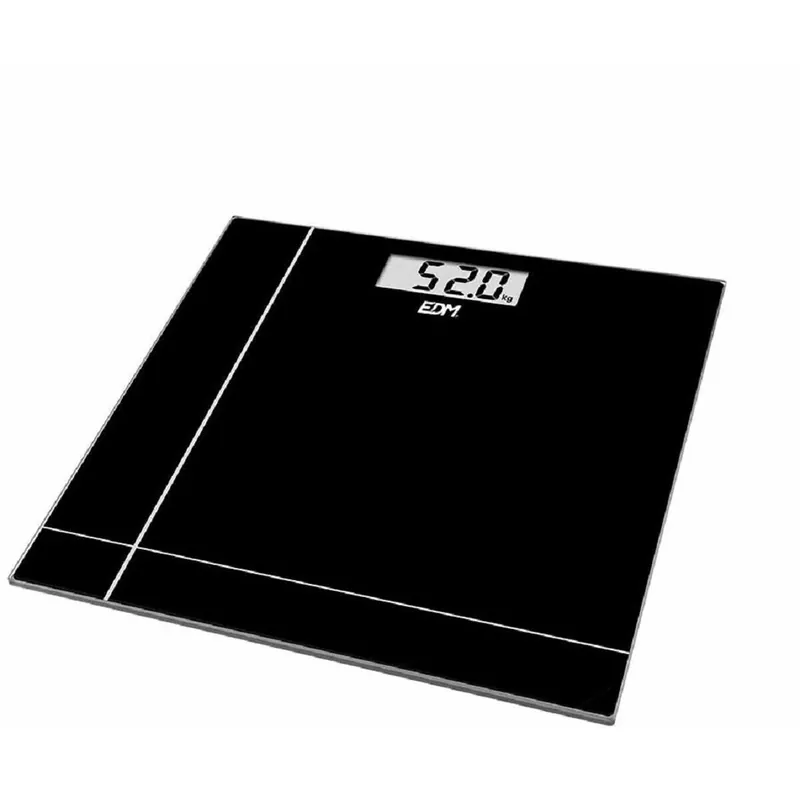 Báscula Digital de Baño EDM 07521 Negro Cristal 180 kg - Electrodomésticos
