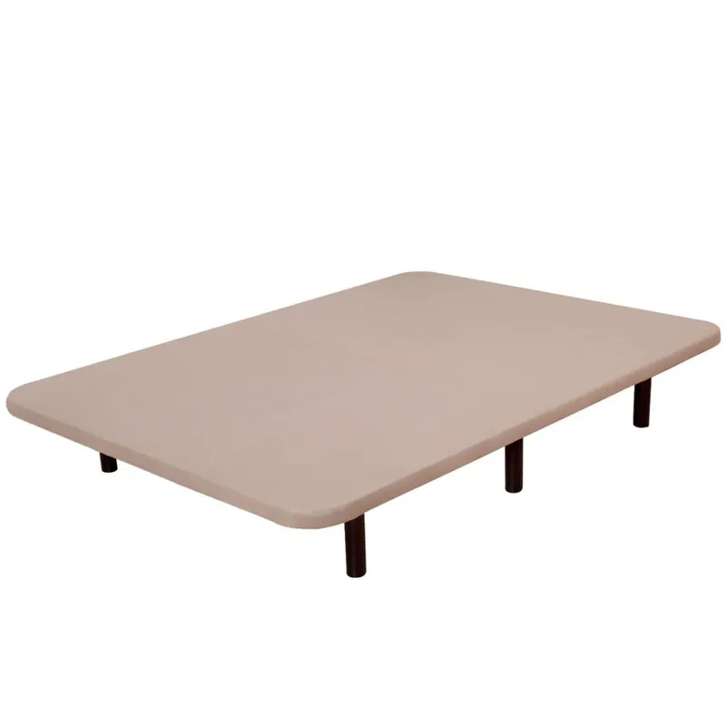 Base tapizada Estructura Acero con Tubo 40x30 con Refuerzos centrales con Tablero de DM Color Beige (90x200 cm, con Patas) - Descanso