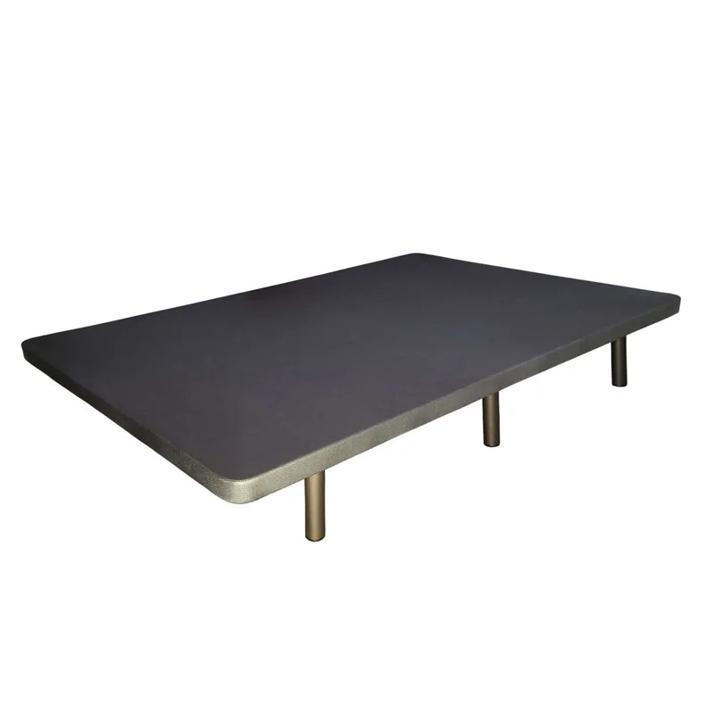 Base Tapizada 150x200 cm para Dormitorio 3D Estilo Contemporáneo en Color Gris Antracita con 5 Refuerzos Trasversales (CON 6 Patas) - Descanso