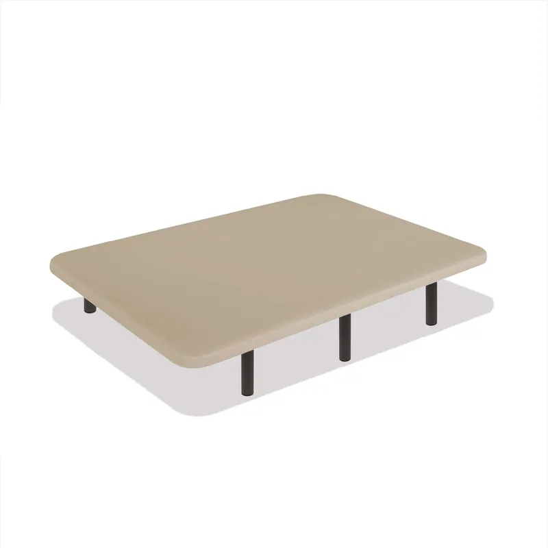 Base Tapizada Beige 80 x 180 cm, DreamNite, Tejido 3D Antideslizante, Estructura 30x40mm, 5 Barras Transversales, Con Patas 40cm - Descanso