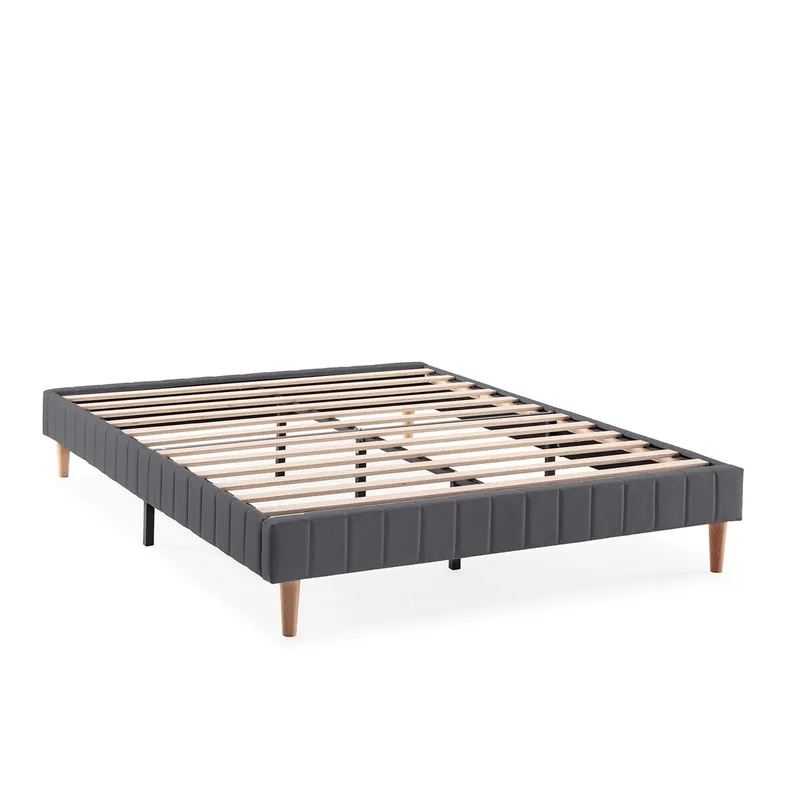 Base tapizada Eris 90x190 cm color Gris oscuro - Descanso