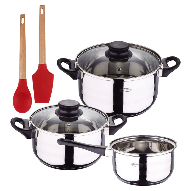 Set de baterías de cocina Toledo 5pc aptas para inducción+ Bergner EXCALIBUR Juego de 2 utensilios de cocina