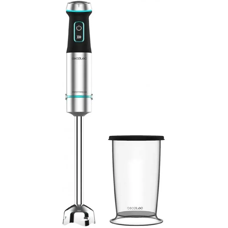 Batidora de mano Power TitanBlack 1200 XL 1200W con vaso de 800ml con tapa - Electrodomésticos