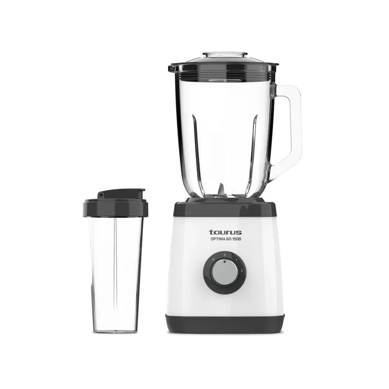 Batidora de vaso Taurus Optima Go 1500W con vaso portátil 1,5L negro - Electrodomésticos