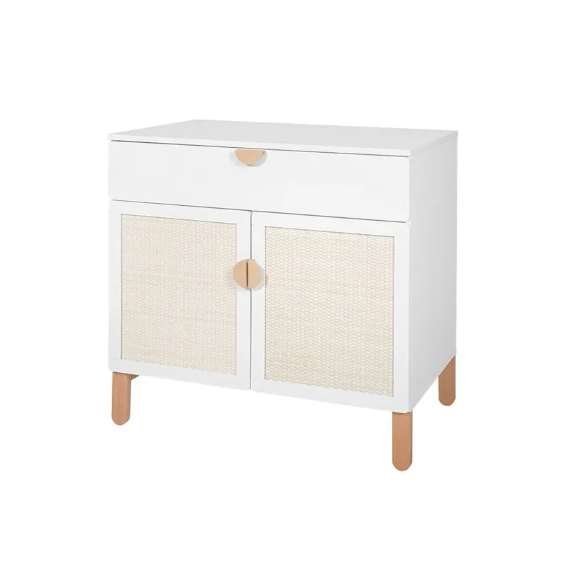 Baúl Bellamy Laurie 2 puertas 1 cajón Blanco y madera - Bebé
