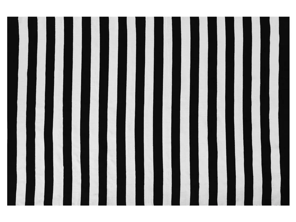 Alfombra de exterior TAVAS Negro/Blanco 140 x 200 cm - Textil