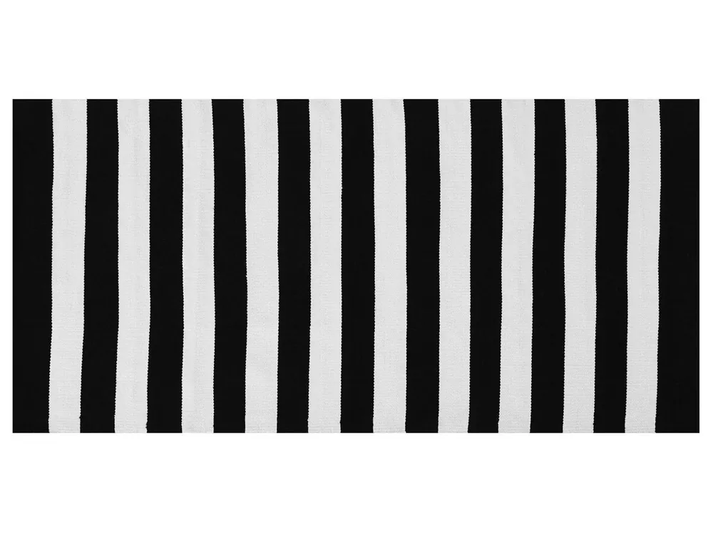 Alfombra de exterior TAVAS Negro/Blanco 80 x 150 cm - Textil