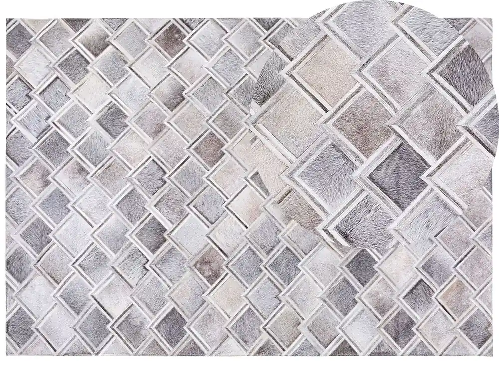 Alfombra AGACLI Gris 160 x 230 cm Piel - Textil