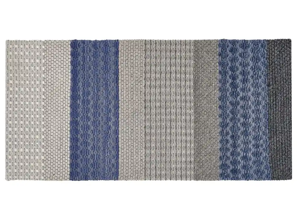 Alfombra AKKAYA Azul 80 x 150 cm Lana - Textil