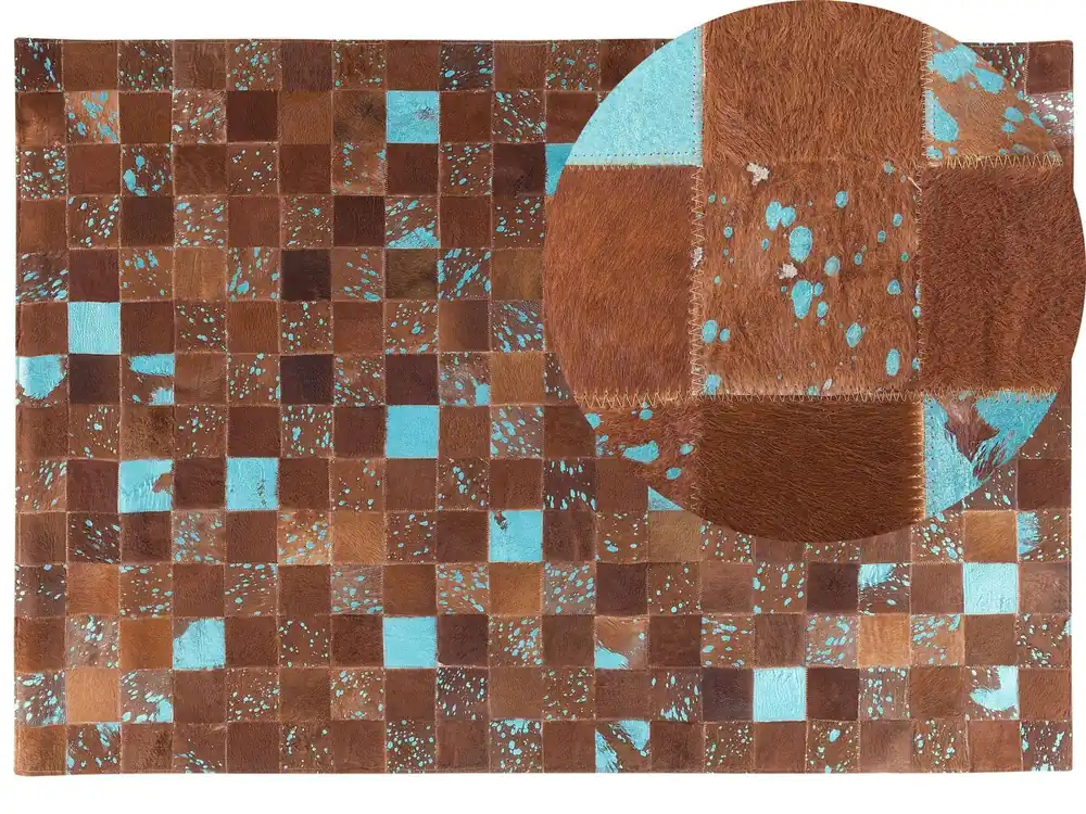 Alfombra ALIAGA Marrón 160 x 230 cm Piel - Textil