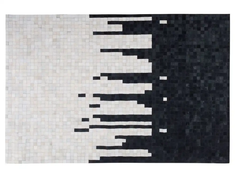 Alfombra BOLU Negro 160 x 230 cm Piel - Textil