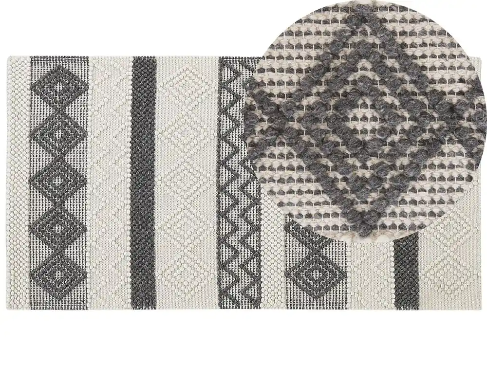 Alfombra DAVUTLAR Beige claro 80 x 150 cm Lana - Textil