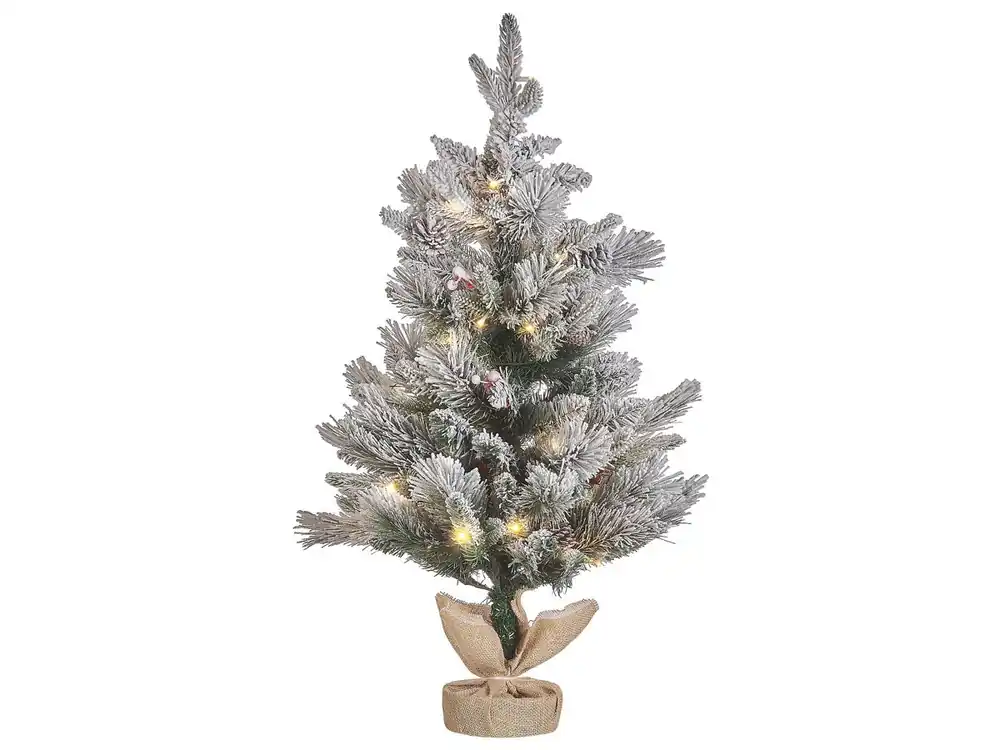 Árbol de Navidad nevado LED MALIGNE 90 cm Blanco - Decoración