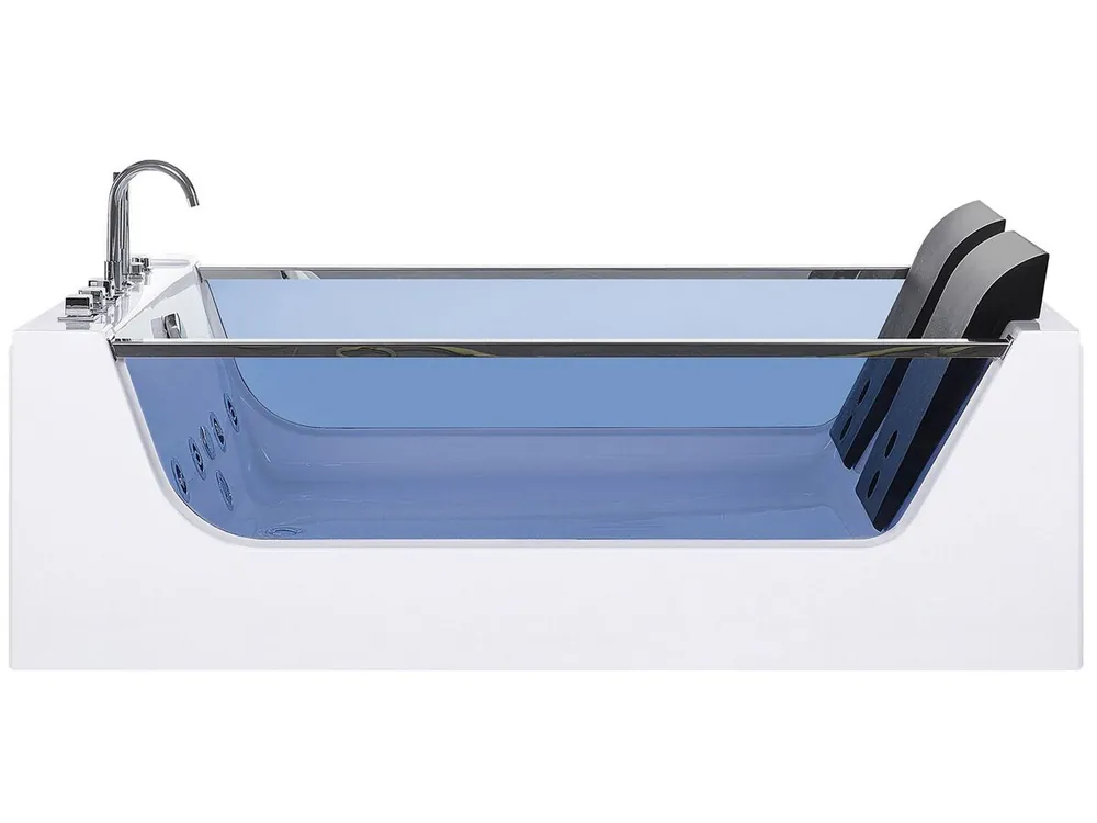 Bañera de hidromasaje acrílica blanca con LED 180 x 120 cm CURACAO - Baño