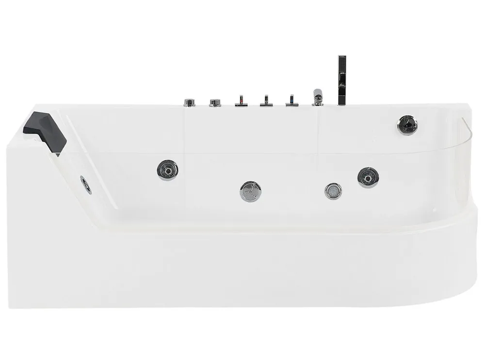 Bañera de hidromasaje LED esquinera ACUARIO Derecha 170 x 80 cm Blanco - Baño