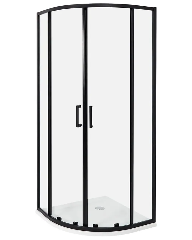 Cabina de ducha JUKATAN 80 x 80 x 185 cm Negro - Baño