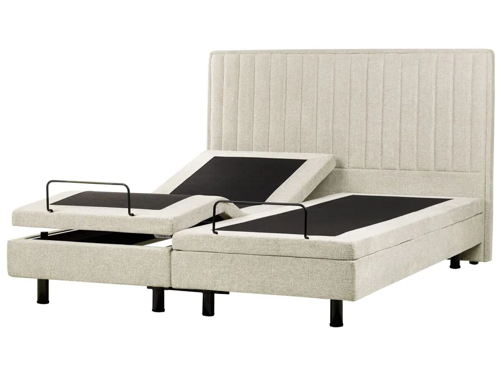 Cama ajustable Tela DUKE II 180 x 200 cm Beige - Descanso
