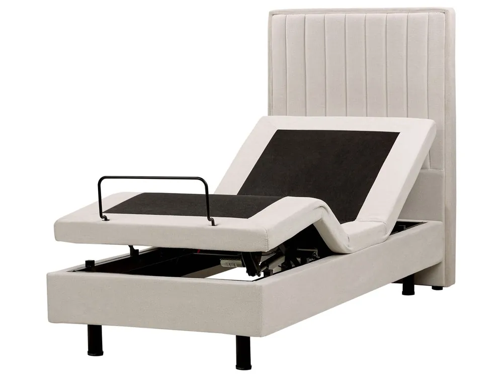 Cama ajustable Tela DUKE II 80 x 200 cm Beige claro - Descanso