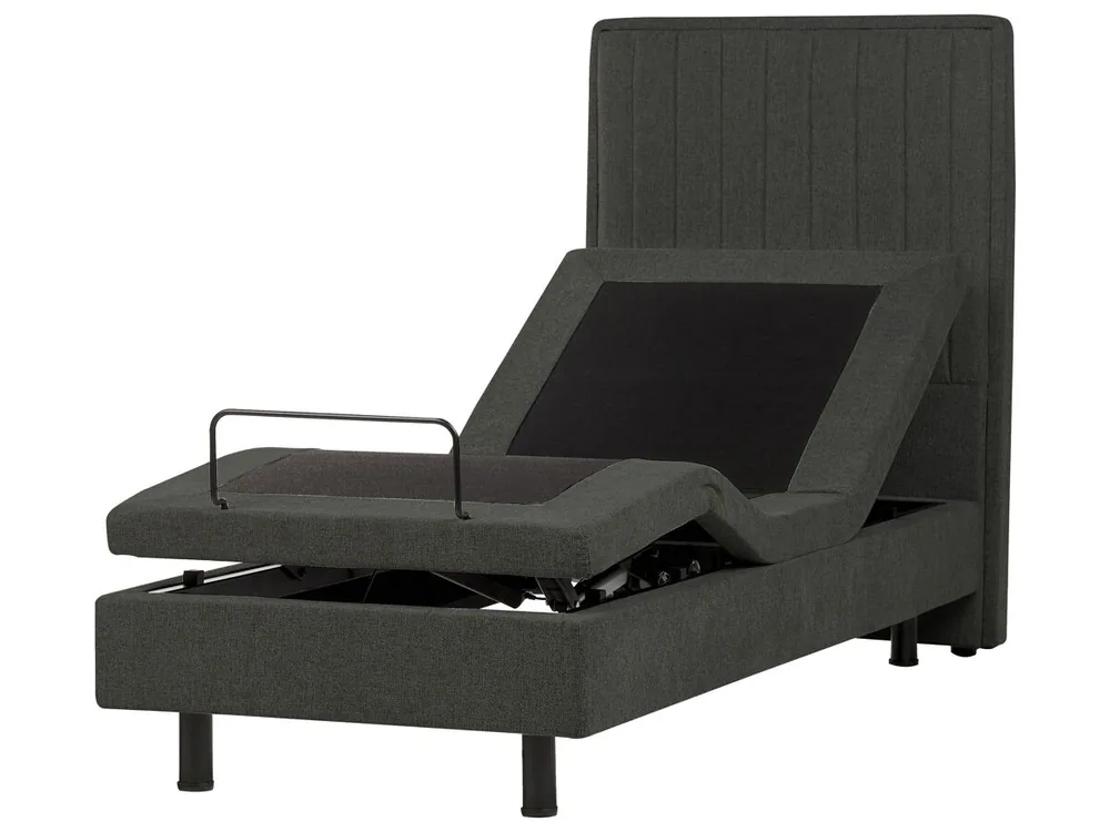 Cama ajustable Tela DUKE II 80 x 200 cm Gris oscuro - Descanso