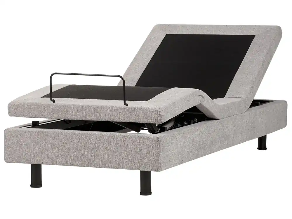 Cama ajustable sin cabecero Tela DUKE II 90 x 200 cm Beige claro - Descanso