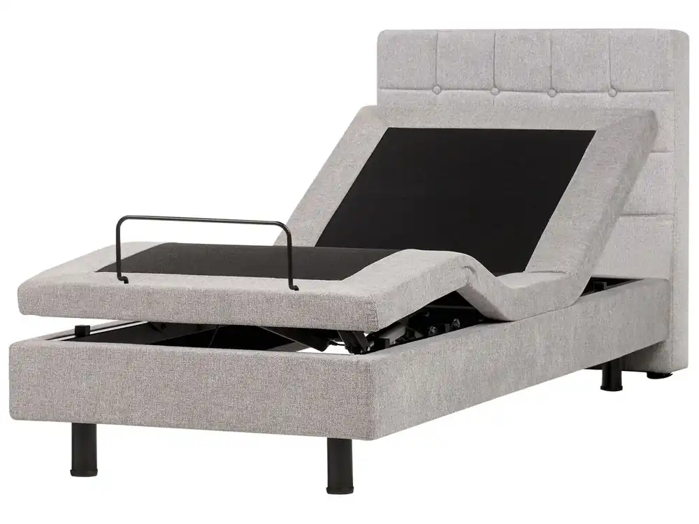 Cama ajustable Tela DUKE 90 x 200 cm Gris claro - Descanso
