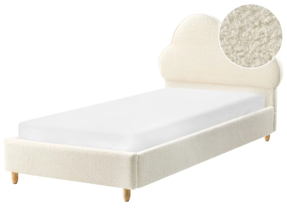 Cama infantil Nube Bouclé BELLEVUE 90 x 200 cm Blanco crema - Bebé