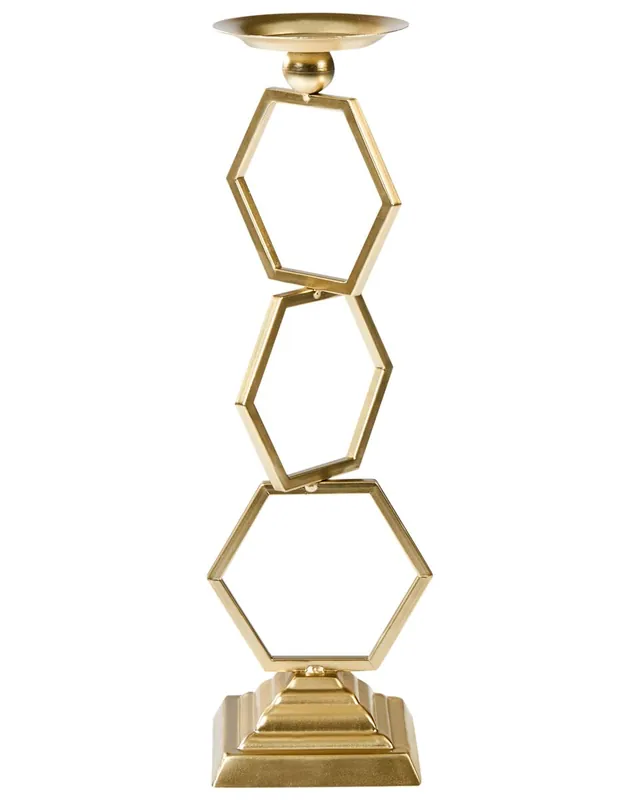 Candelero ARDEE Metal 44 cm Dorado - Decoración