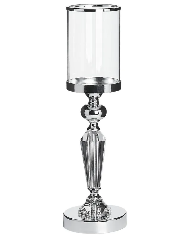 Candelero BONAO Vidrio 42 cm Plateado - Decoración