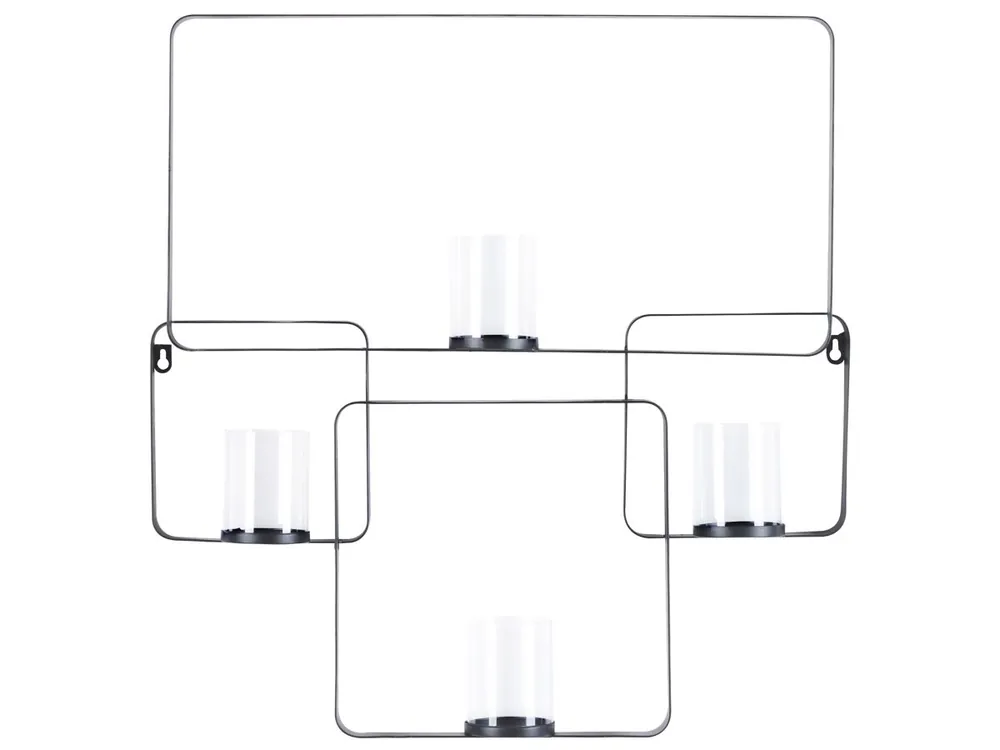 Candelero de pared PALAWAN Metal 65 cm Negro - Decoración