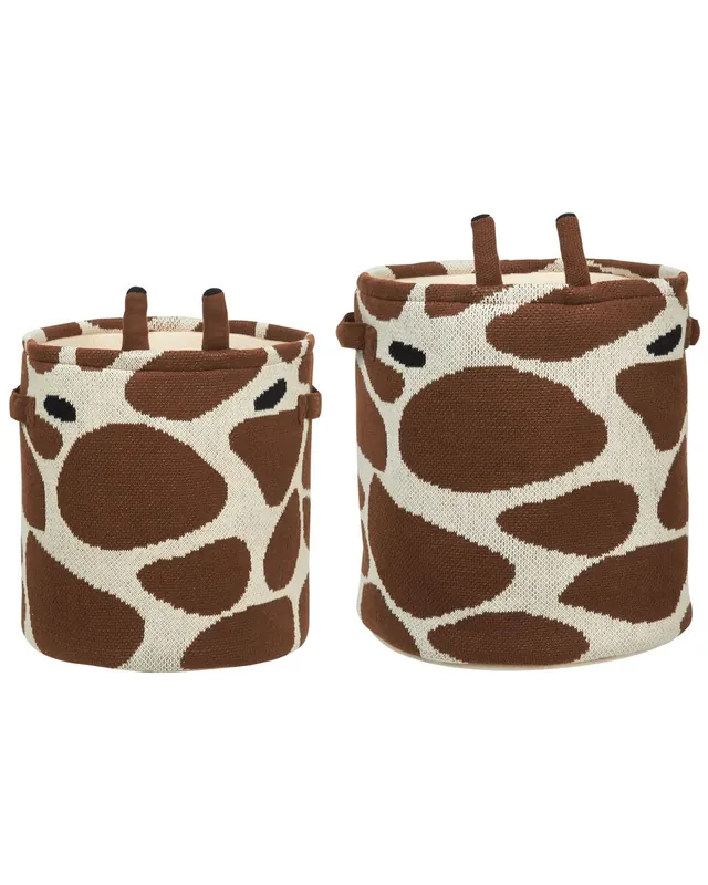 Conjunto de 2 cestas para niños Jirafa POMANG Algodón Marrón - Bebé