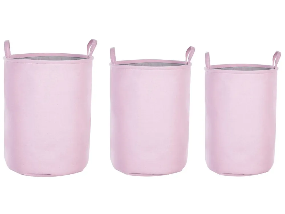 Conjunto de 3 cestas ARCHA Algodón Rosa - Baño
