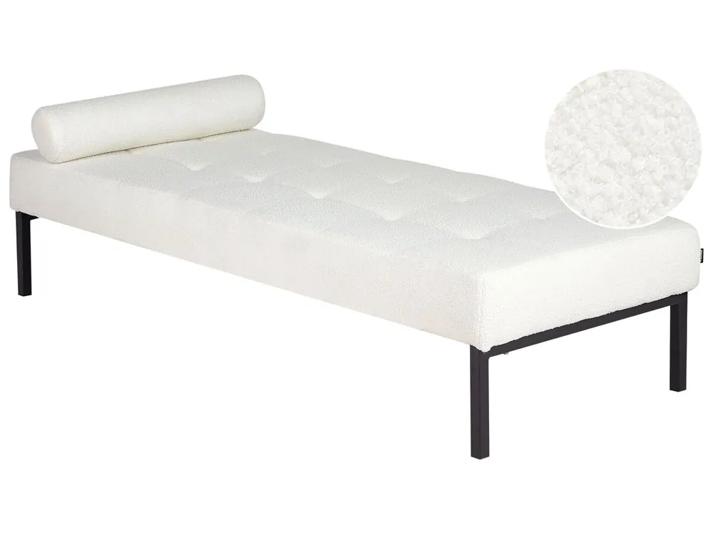 Chaise longue CHINON Bouclé Blanco - Sofás sillones puffs