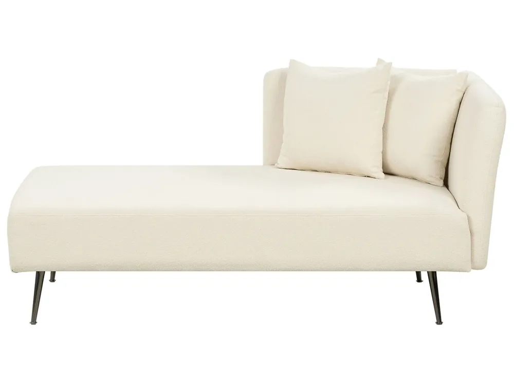 Chaise longue derecho RIOM Bouclé Blanco crema - Sofás sillones puffs