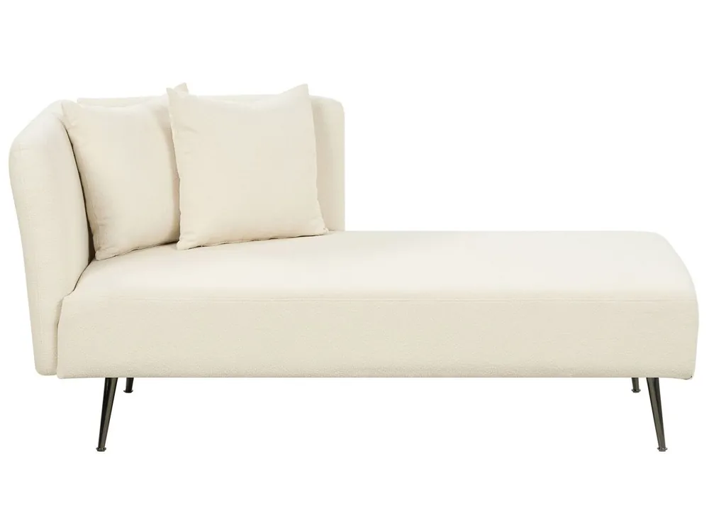 Chaise longue izquierdo RIOM Bouclé Blanco crema - Sofás sillones puffs